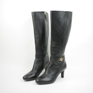 LAUREN RALPH LAUREN Women's 5.5 - Black leather knee high boots high heel boots